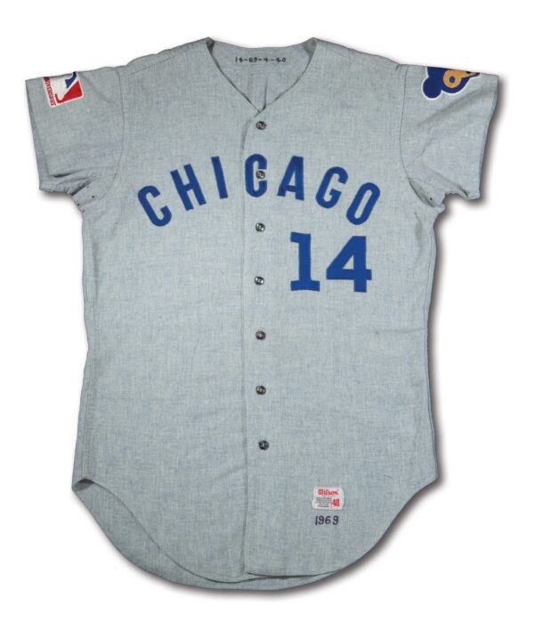 1969 Ernie Banks Chicago Cubs Game Worn & Photo- Matched Road Jersey- Sourced Directly From Cubs